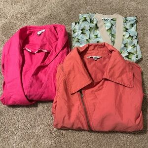 CAbI Bundle of Stylish Women's Pink and Orange Jackets and Monarch Butterfly Top